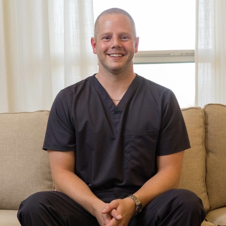 vet sitting on the sofa